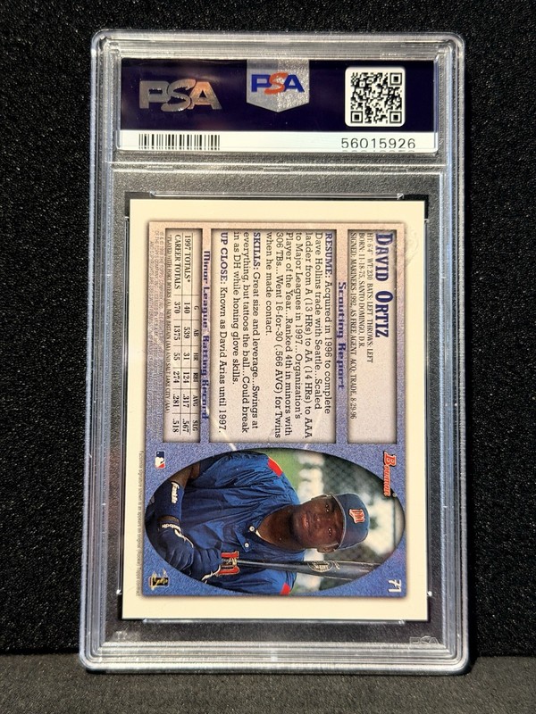 1998 Bowman David Ortiz #71 PSA 9 view 2