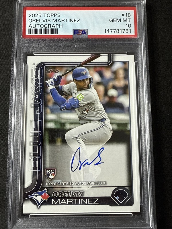 2025 Topps Orelvis Martinez #18 On Card Auto PSA GEM MT 10