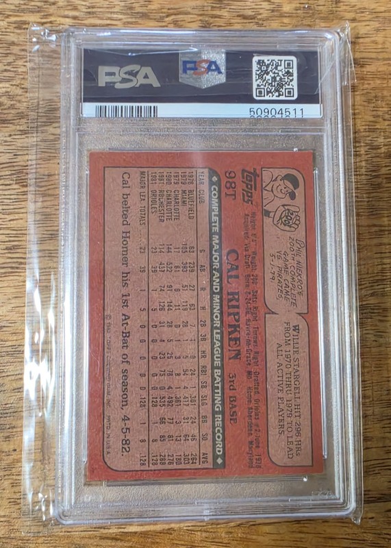 1982 Topps Traded Cal Ripken #98T PSA 8 RC view 2