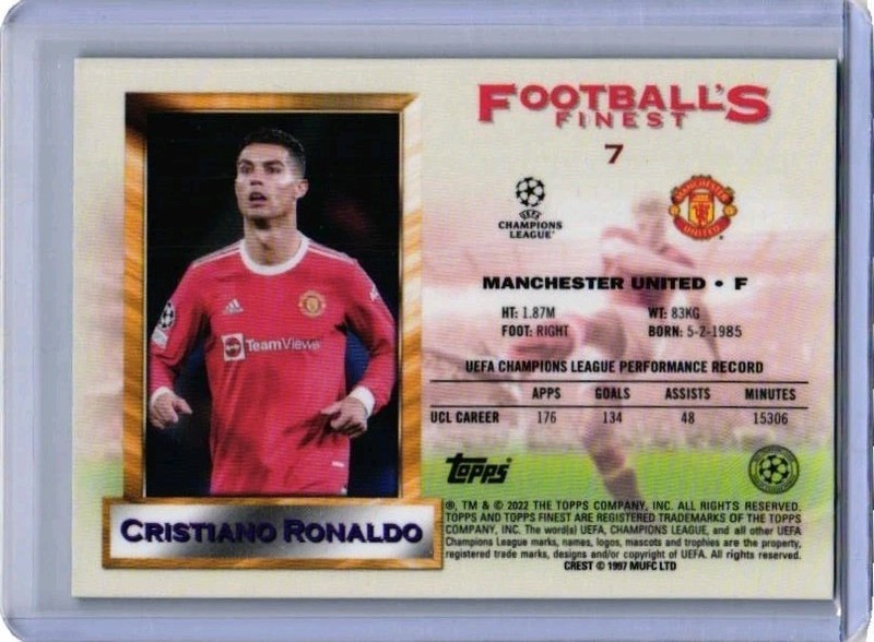 2021-22 Topps Finest Flashbacks UEFA Champions League #7 Cristiano Ronaldo view 2