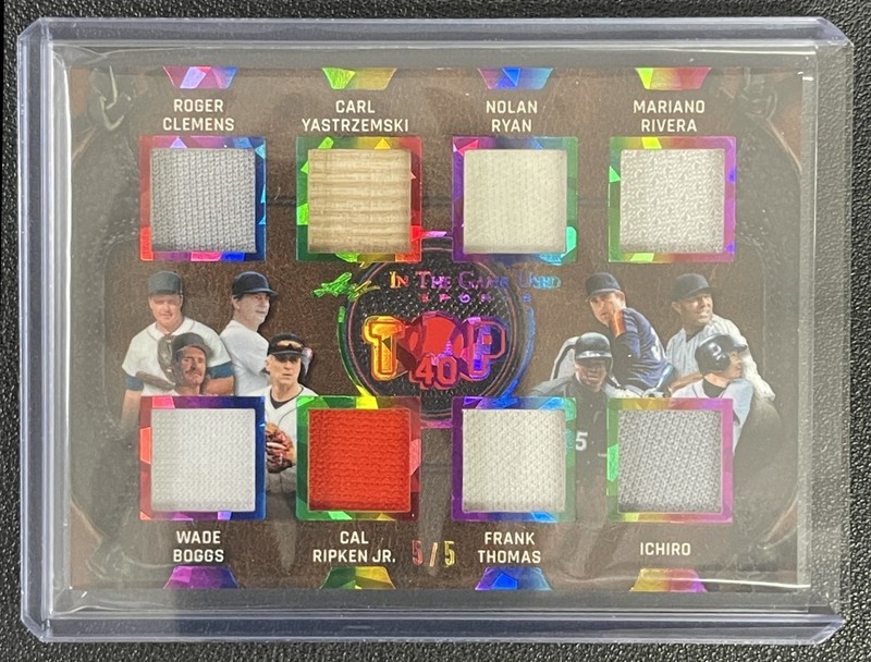 ICHIRO CLEMENS THOMAS RYAN RIPKEN RIVERA 2025 LEAF IN THE GAME USED 8 JERSEY 5/5
