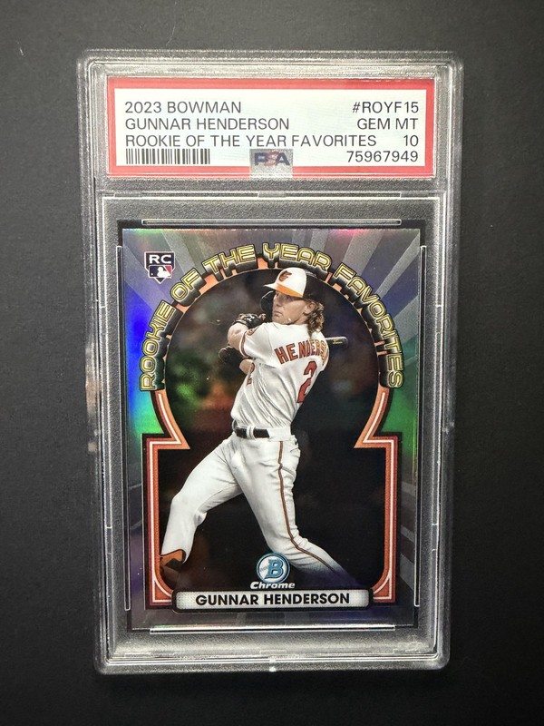 2023 Bowman #ROYF-15 Gunnar Henderson Rookie of the Year Favorites PSA 10