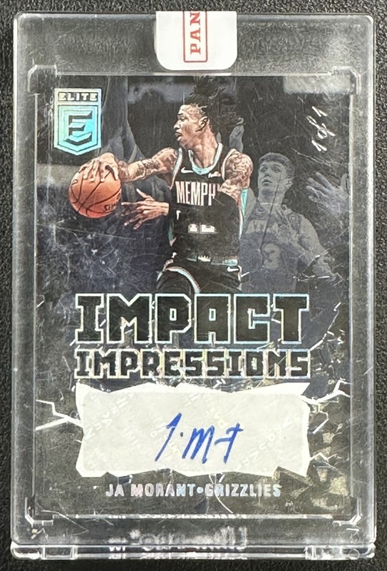 JA MORANT 2021-22 PANINI DONRUSS ELITE #II-JAM IMPACT IMPRESSIONS AUTO BLACK 1/1