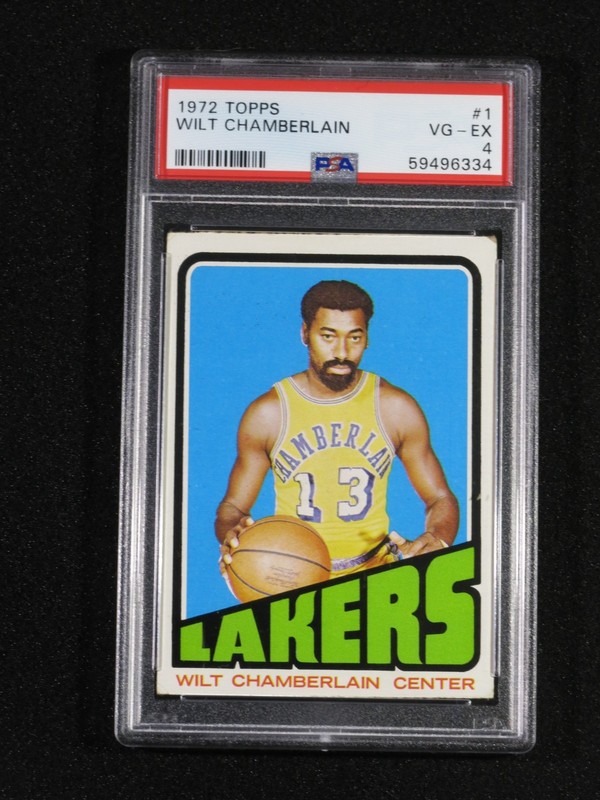1972 TOPPS #1 WILT CHAMBERLAIN PSA 4 LAKERS HOF 