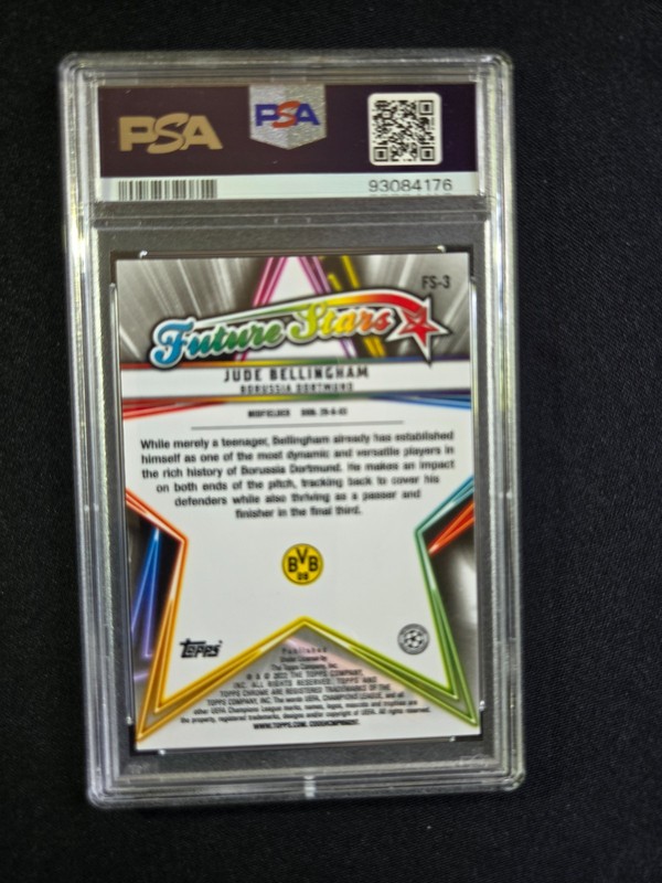 2021-22 Topps Chrome UCL Future Stars Jude Bellingham #3 PSA 10 Dortmund GEM view 2