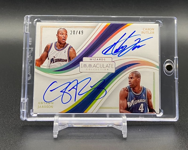 CARON BUTLER / ANTAWN JAMISON - 2022-23  Immaculate DUAL AUTO #d 20/49 Wizards