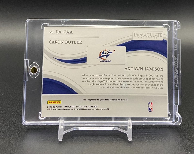 CARON BUTLER / ANTAWN JAMISON - 2022-23  Immaculate DUAL AUTO #d 20/49 Wizards view 2
