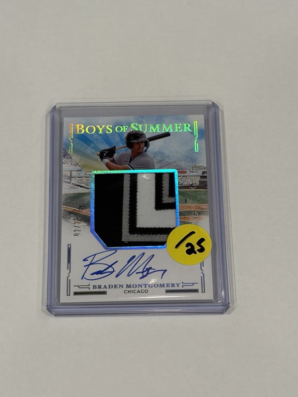 2025 Panini Boys Of Summer BRADEN MONTGOMERY Jumbo Auto Patch RPA RC /25