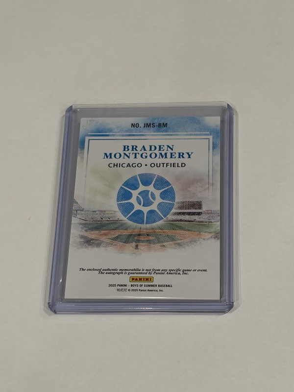2025 Panini Boys Of Summer BRADEN MONTGOMERY Jumbo Auto Patch RPA RC /25 view 2