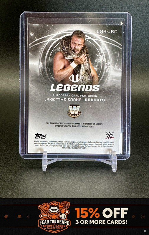 2025 Topps Universe WWE Legends Autographs Jake "The Snake" Roberts #LGA-JRO view 2