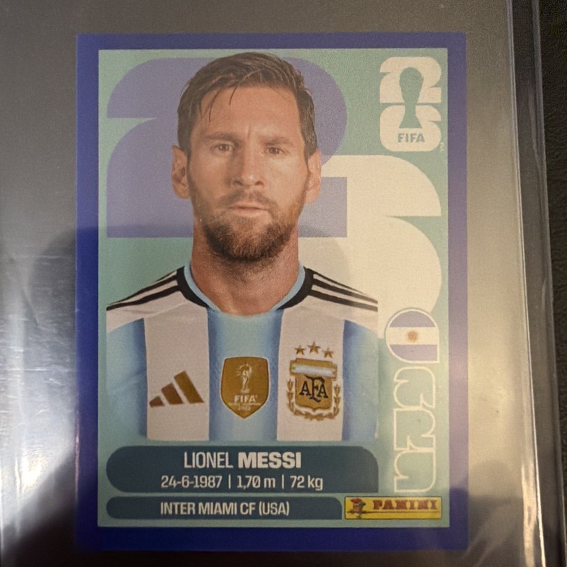 LIONEL MESSI 2026 PANINI WORLD CUP STICKER COLLECTION BLUE BORDER - ARGENTINA