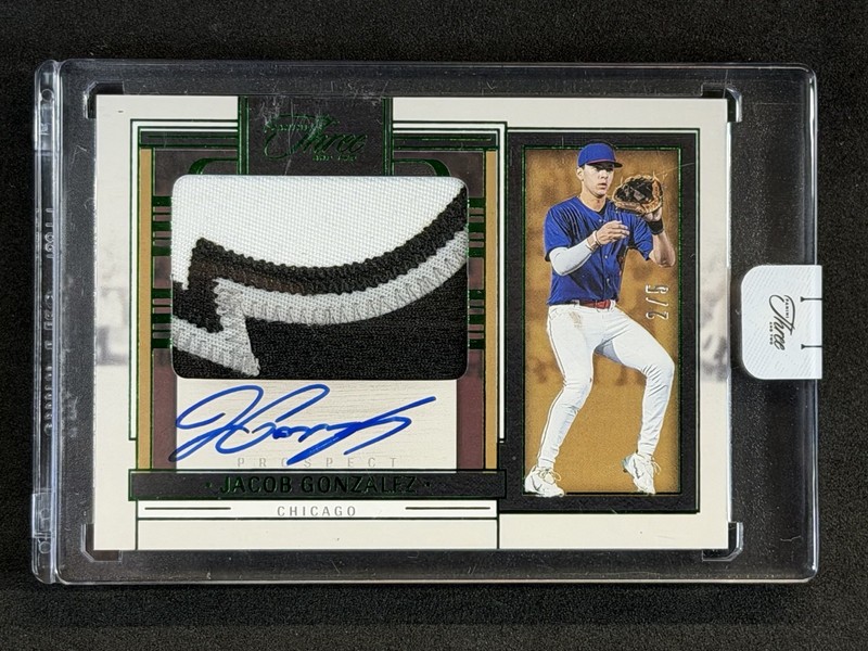 PANINI 2024 THREE AND TWO JACOB GONZALEZ  AUTO PATCH /5 PJA-JG WHITE SOX