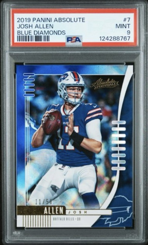 Josh Allen 2019 Absolute Blue Diamonds /50 PSA 9 POP 1 NONE HIGHER SP Bills