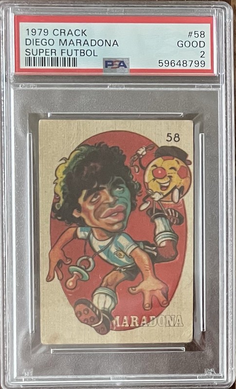 1979 CRACK SUPER FUTBOL #58 DIEGO MARADONA PSA 2 EXTREMELY RARE