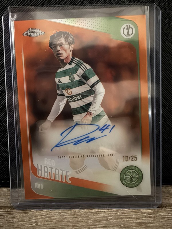 Topps 2025-26 Chrome UEFA Club Competitions Orange Auto /25 Reo Hatate Celtic FC