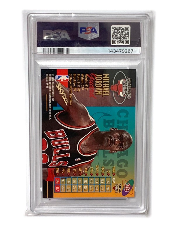 1997-98 SkyBox Metal Univese Michael Jordan Championship #23 PSA 8 NM-MT view 2