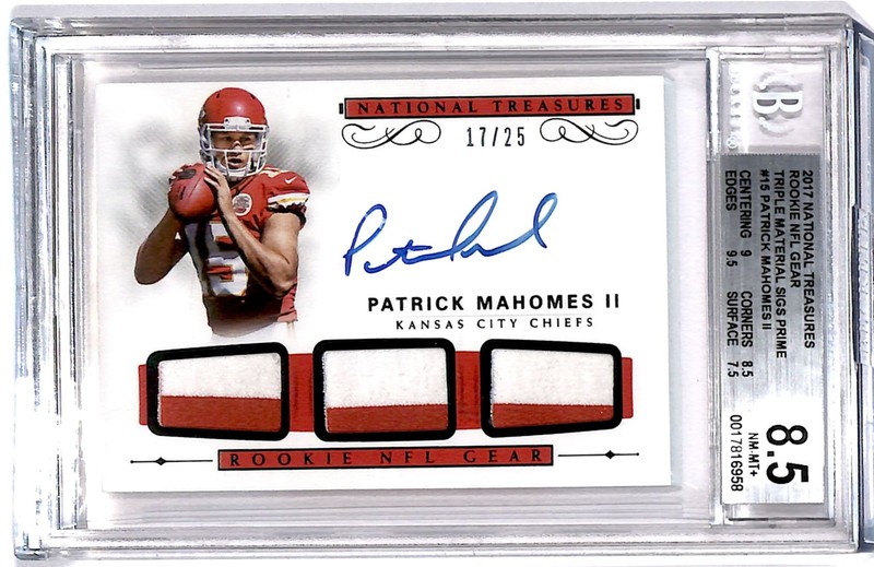 2017 National Treasures RPA Prime 17/25 Patrick Mahomes Rookie Auto BGS 8.5 R622