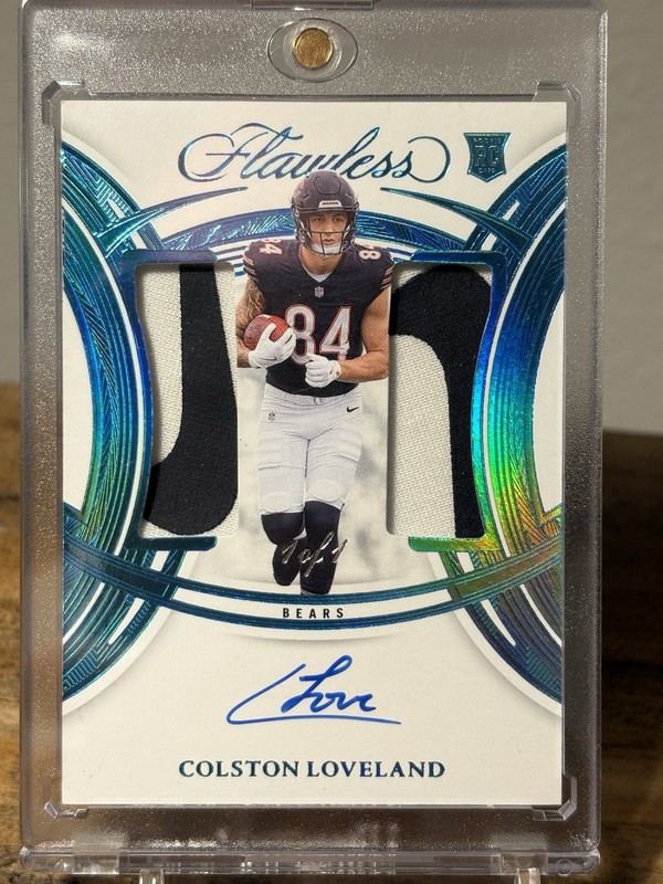 2025 Panini Flawless Colston Loveland RC Dual NIKE Patch Auto 1/1 One Of One!!!!