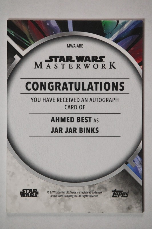 2022 Topps Star Wars Masterwork - AHMED BEST as JAR JAR BINKS - Auto #MWA-ABE view 2