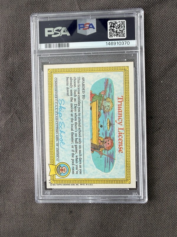 1985 Topps Garbage Pail Kids OS1 Series 1 FAT MATT 26b Matte Card PSA 8 NM gpk view 2