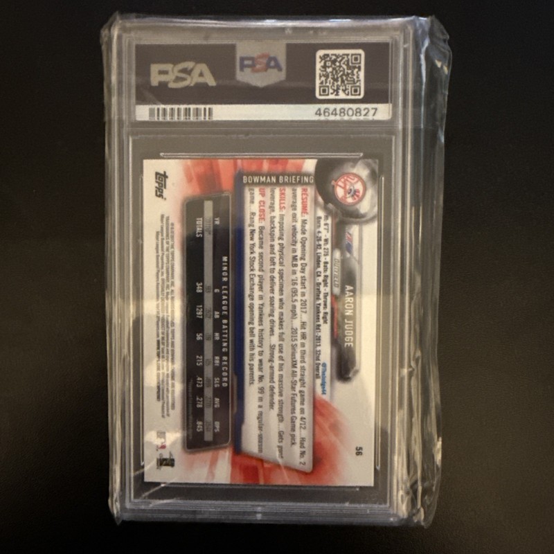 Aaron Judge PSA 10 Batting 2017 #56 RC Rookie Bowman Chrome Yankees SSP view 2