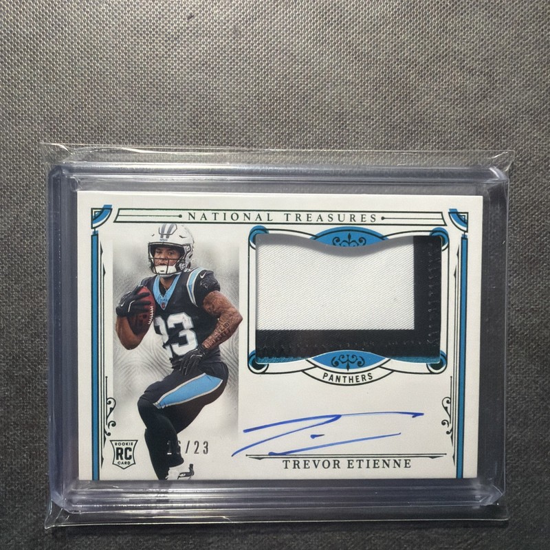 2025 National Treasures Trevor Etienne Rookie Patch Auto /23