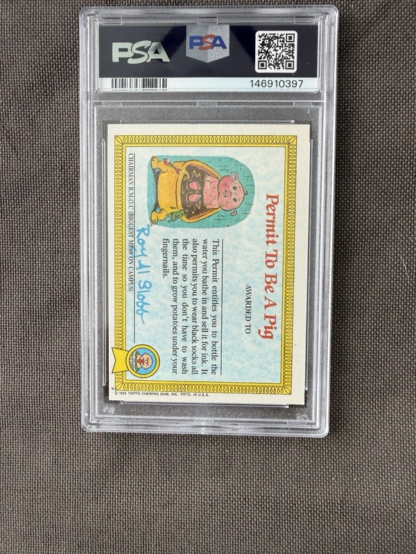 1985 Topps OS1 Garbage Pail Kids Series 1 UNSTITCHED MITCH 40a Matte Card PSA 8 view 2