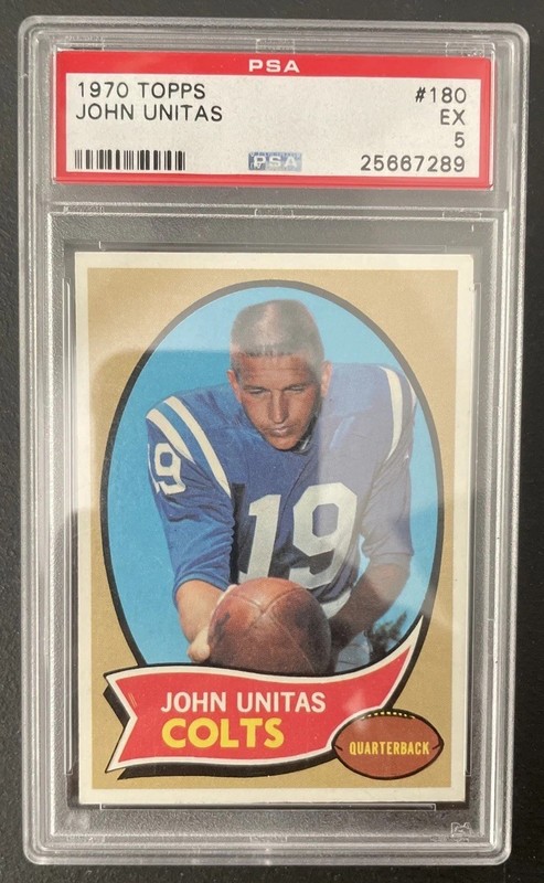 1970 Topps - Johnny Unitas #180 PSA 5 EX view 1