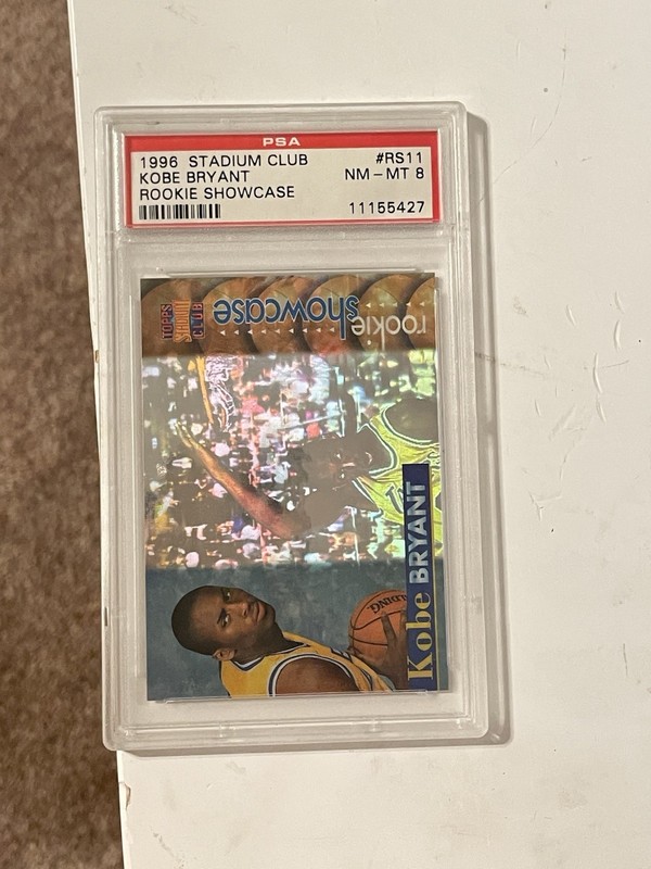 Topps 1996-97 Stadium Club Kobe Bryant Rookie Showcase RS11 PSA 8 Lakers view 2