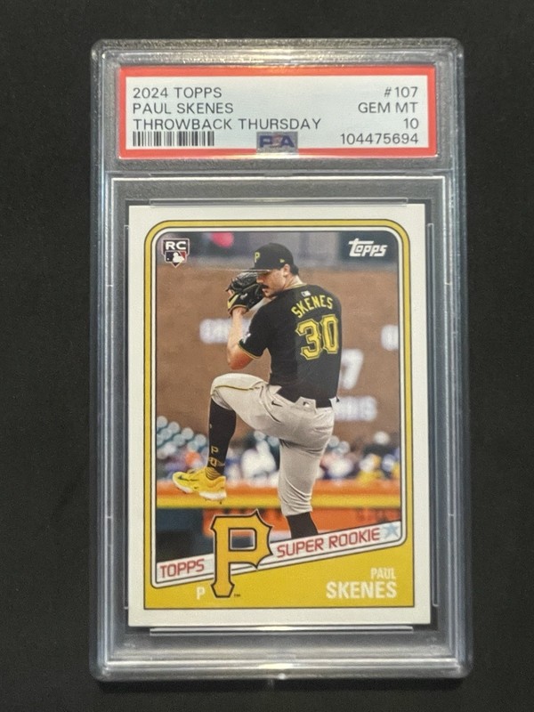 2024 Topps Paul Skenes Super Rookie Throwback Thursday #107 PSA 10 Pirates