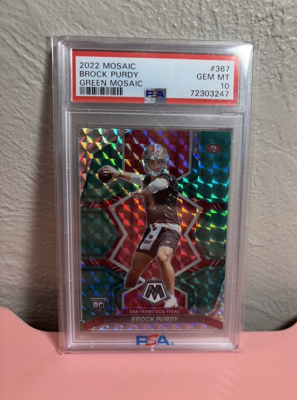 2022 Mosaic Brock Purdy Green Mosaic Rookie Card PSA 10 #367