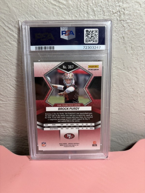 2022 Mosaic Brock Purdy Green Mosaic Rookie Card PSA 10 #367 view 2