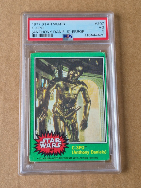 1977 Topps Star Wars Series 4 C3PO C-3PO Goldenrod Error #207 PSA 3