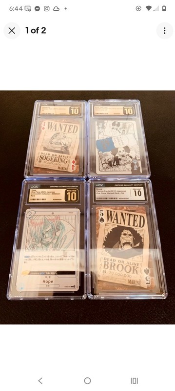 4 CGC Graded Cards One Piece 3 CGC PRISTINE 10 Brook & Sogeking Wanted Deck Plus