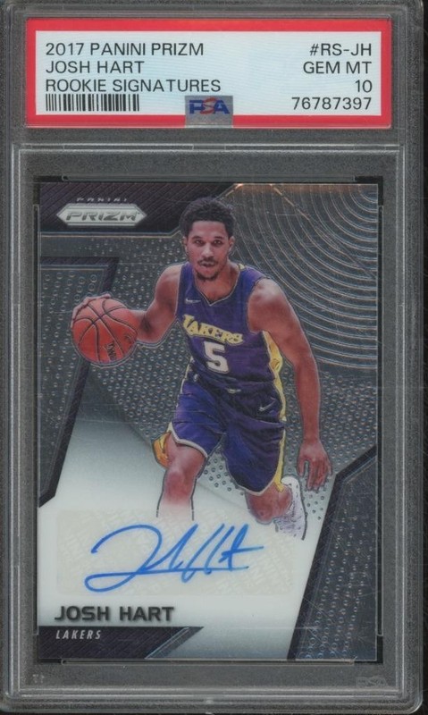 2017-18 Panini Prizm JOSH HART RC Rookie Auto Signatures Lakers PSA 10 JMP12