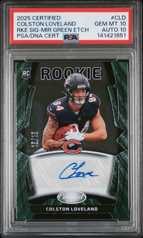 2025 Certified Colston Loveland Rookie Auto Green Etch #CLD PSA 10/10 /15 Pop 1