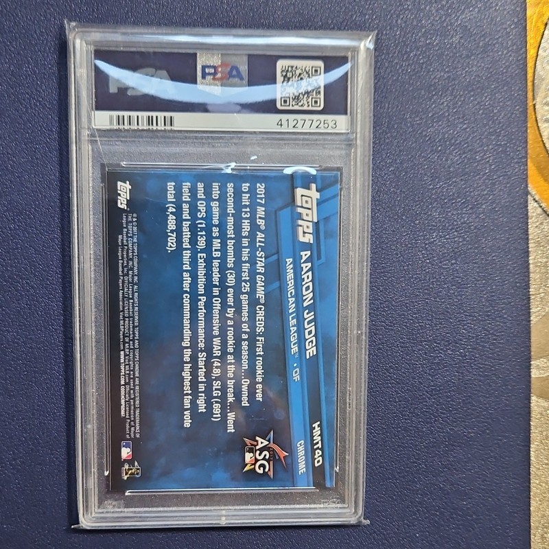 Topps 2017 Chrome Update Aaron Judge Rookie All-Star #HMT40 Yankees PSA 10 view 2