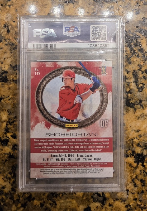2018 Panini Diamond Kings Shohei Ohtani #145 RC (PSA) 10 view 2