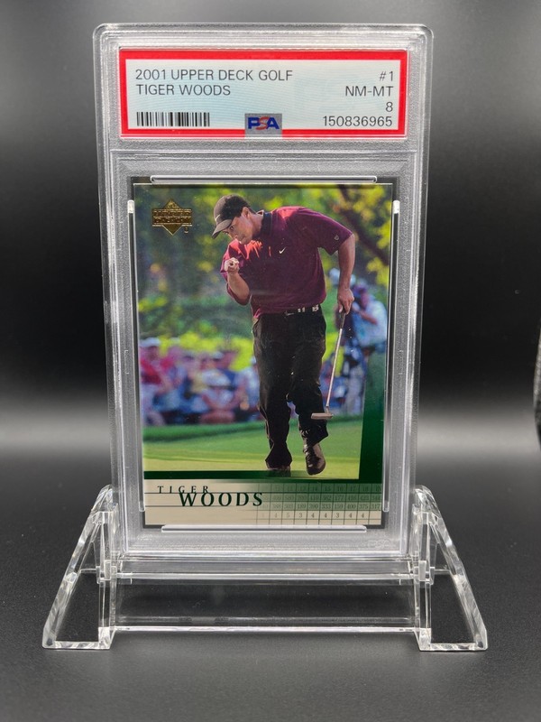 Tiger Woods ROOKIE 2001 Upper Deck golf RC #1 PSA 8 PGA Tour