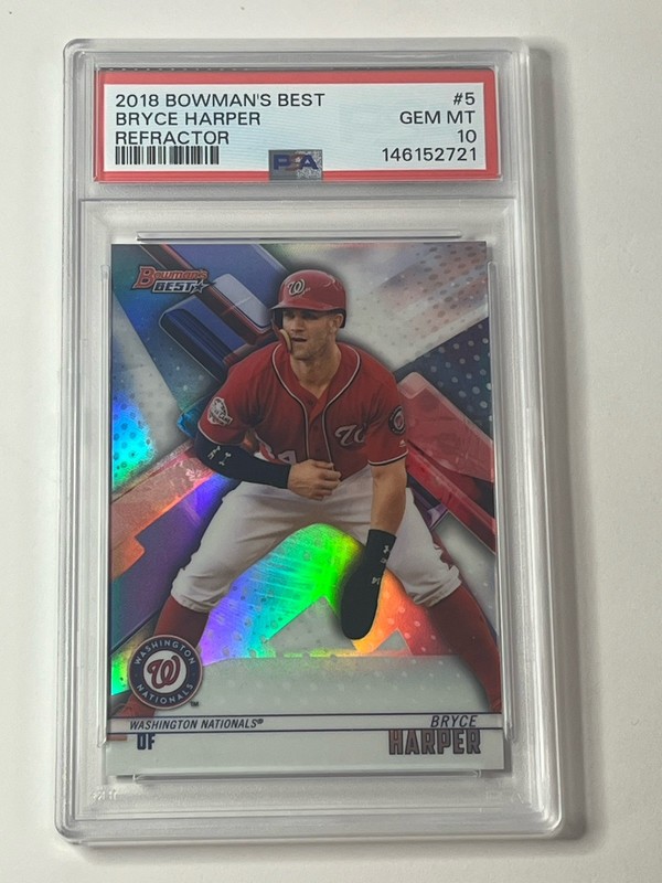 BRYCE HARPER 2018 Bowman's Best REFRACTOR #5 Phillies PSA 10 GEM MINT