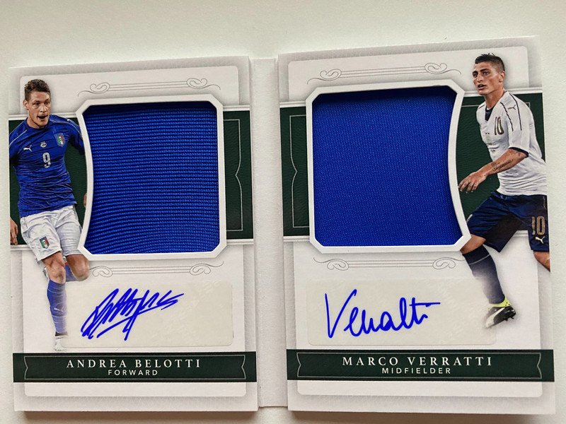 2018 Panini National Treasures Belotti /Verratti Booklet Jersey Auto /30