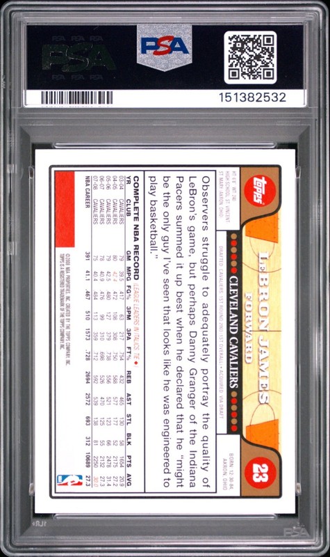 2008-09 Topps LeBron James #23 PSA 8 view 2