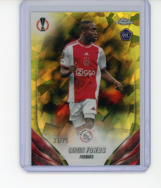 2023-24 TOPPS CHROME SAPPHIRE UEFA CLUB COMPETITION YELLOW CARLOS FORBS /75