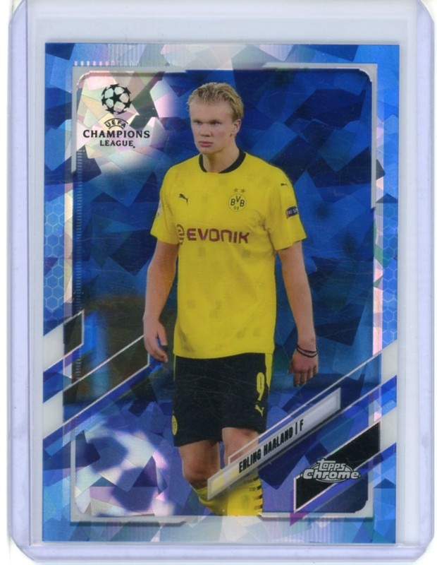 2020-21 TOPPS CHROME SAPPHIRE CHAMPIONS LEAGUE VARIATION ERLING HAALAND #49