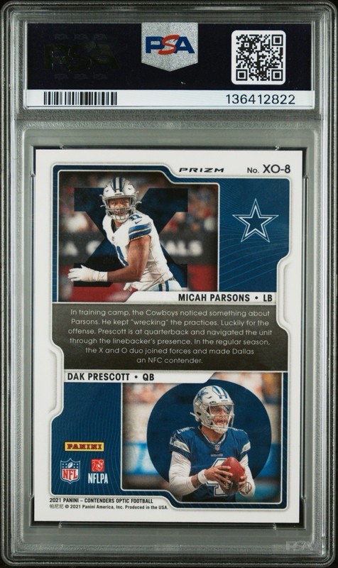 Panini 2021 Contenders Optic X's and O's Gold /10 XO-8 PSA 10 view 2