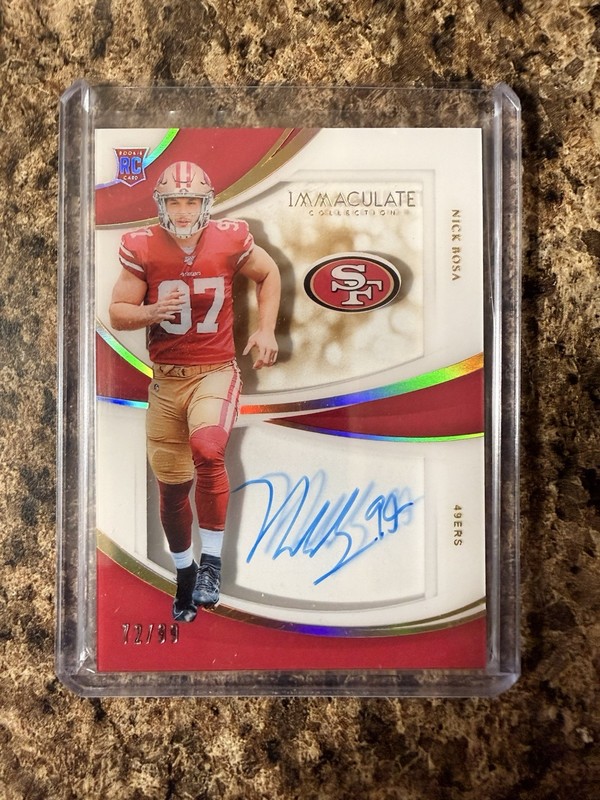 2019 Panini Immaculate Football Nick Bosa Shadowbox Rookie Auto /99 49ers
