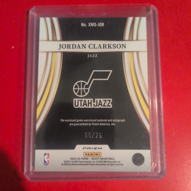 2024 panini select Jordan Clarkson x factor tie dye patch auto /25 game used view 2