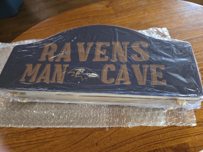 NFL Baltimore Ravens Team Logo Man Cave Hanging Wall Sign. NFL Licensed. New. view 2