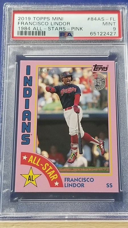 Francisco Lindor - 2019 Topps On Demand Mini 1984 All-Stars Pink   PSA 9  #20/25
