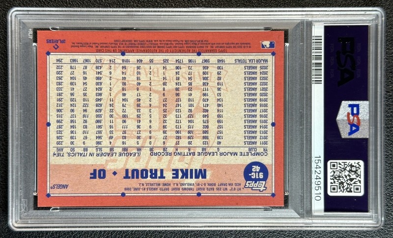 MIKE TROUT PSA 10 2026 TOPPS CHROME 1991 SILVER BLACK MOJO REFRACTOR AUTO 02/10 view 2